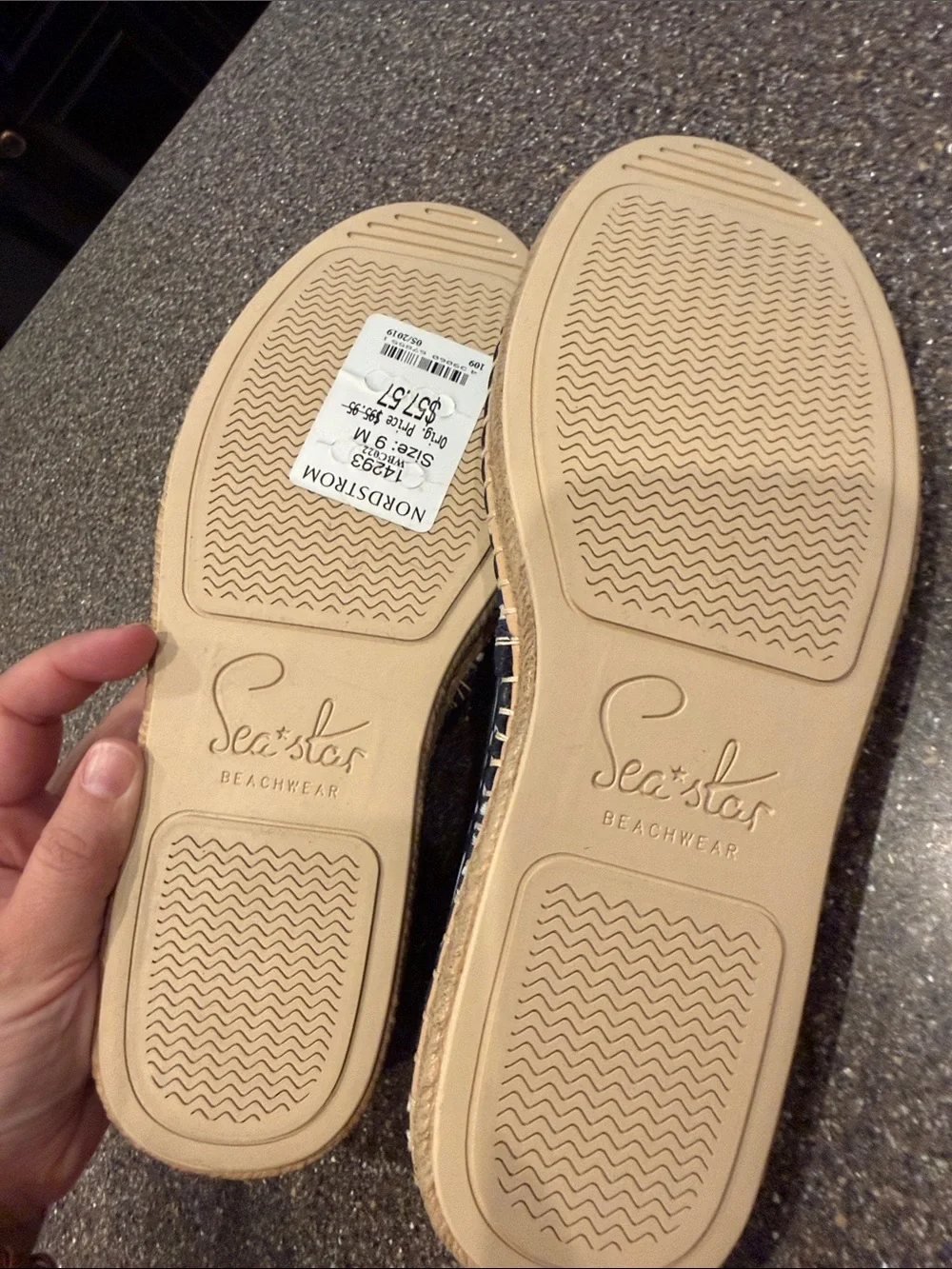 Sea Star Beachcomber Navy Patterned Espadrille Slippers